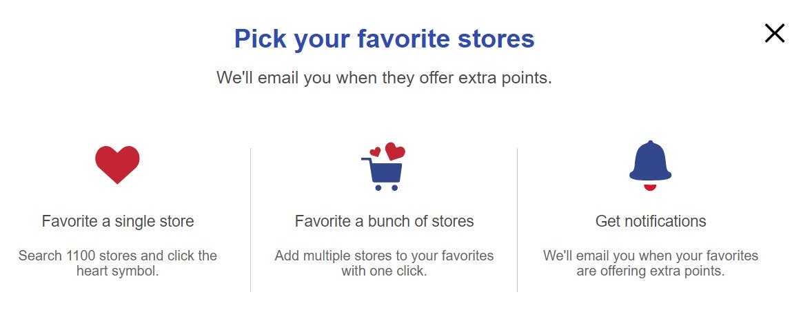 Choose favorite stores and receive notifications when they offer deals in the Southwest Shopping portal